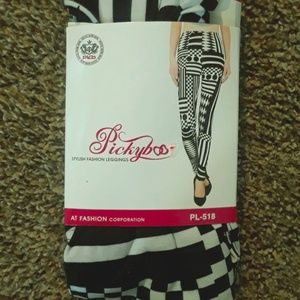 Pickyboo Polka Dot and Striped Leggings NEW S/M